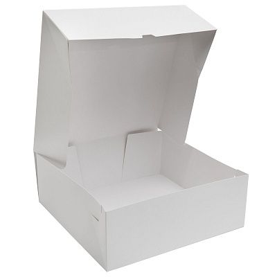 Коробка картонная для торта 325х325х120мм для D=25-35 см Крышка+дно цвет Белый (х1/25)