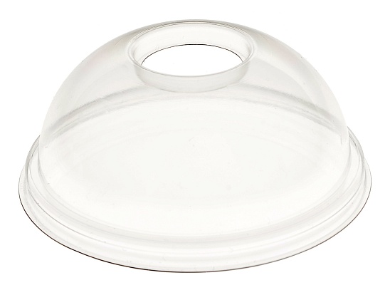 Крышка к шейкеру купольная с отверстием для стакана "шейкер" ПЭТ для стакана 400, 500 мл D=95мм цвет прозр. СкандиПакк (х80/800)